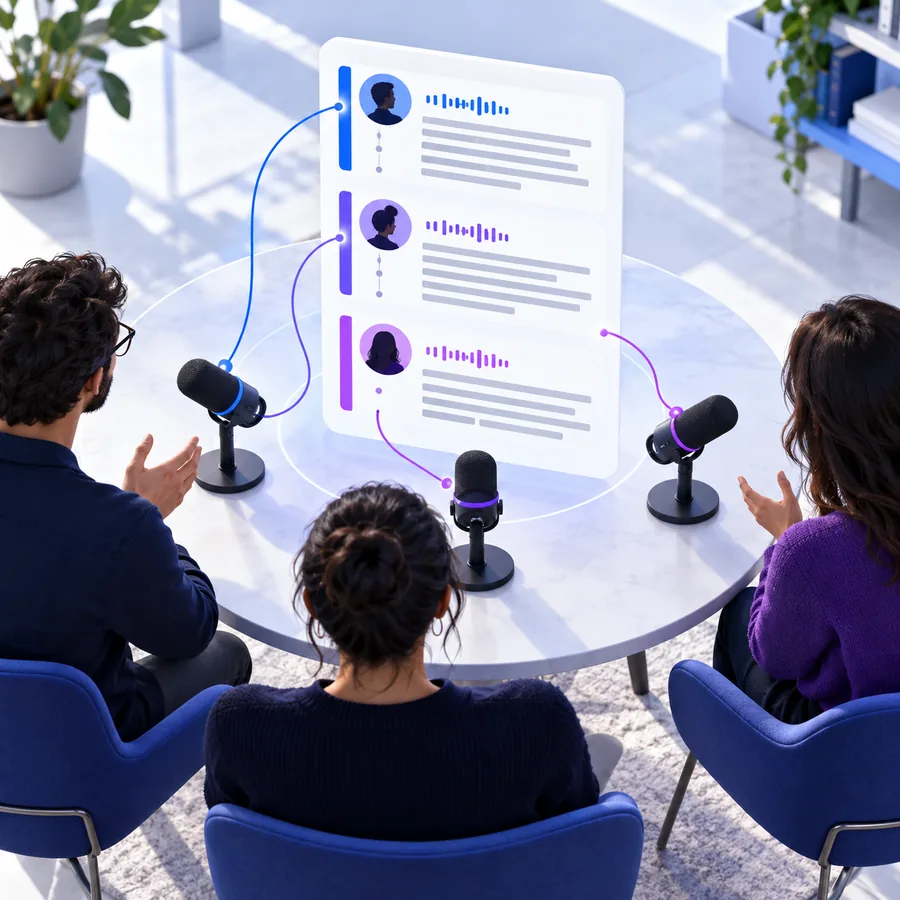 Illustration of a voice memo transcript