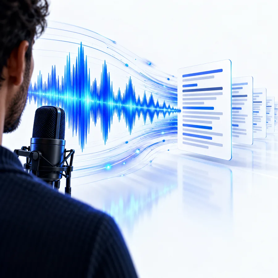 Audio To Text feature visual for speech recognition