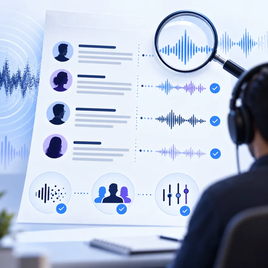 Audio To Text feature visual for transcript editing
