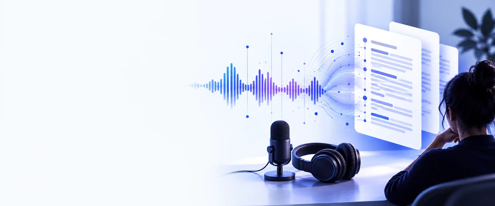 Audio To Text landing visual